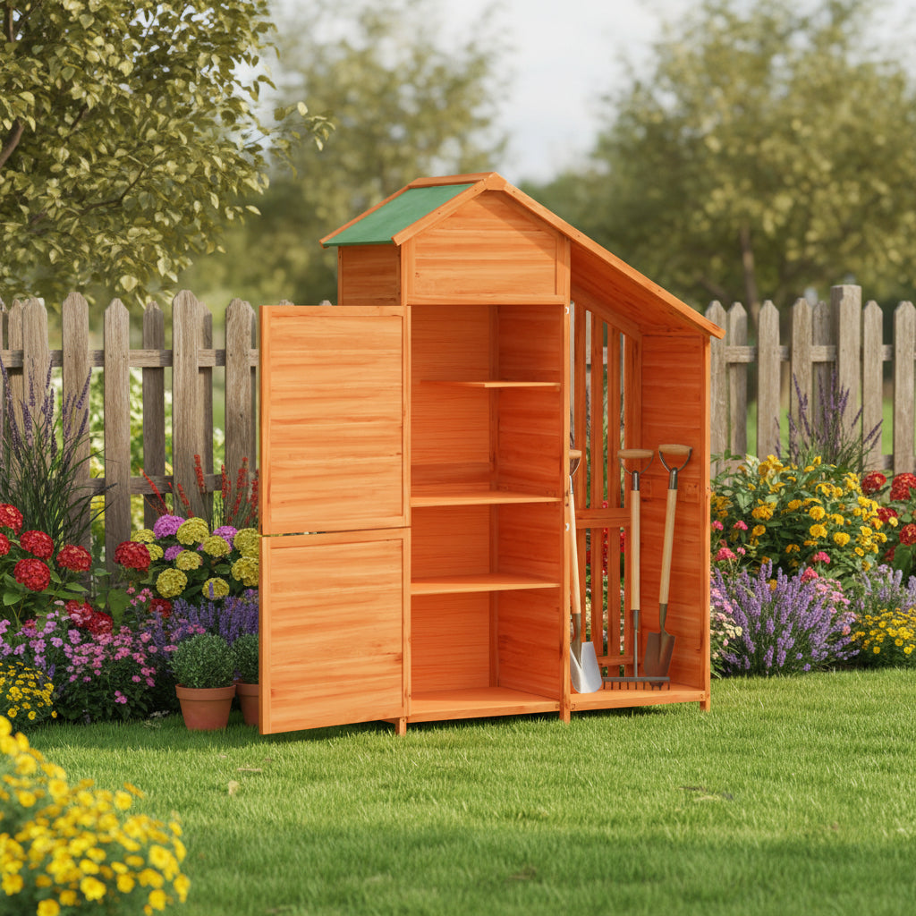 Garden Tool Shed 120X53.5X170 Cm Solid Wood Pine