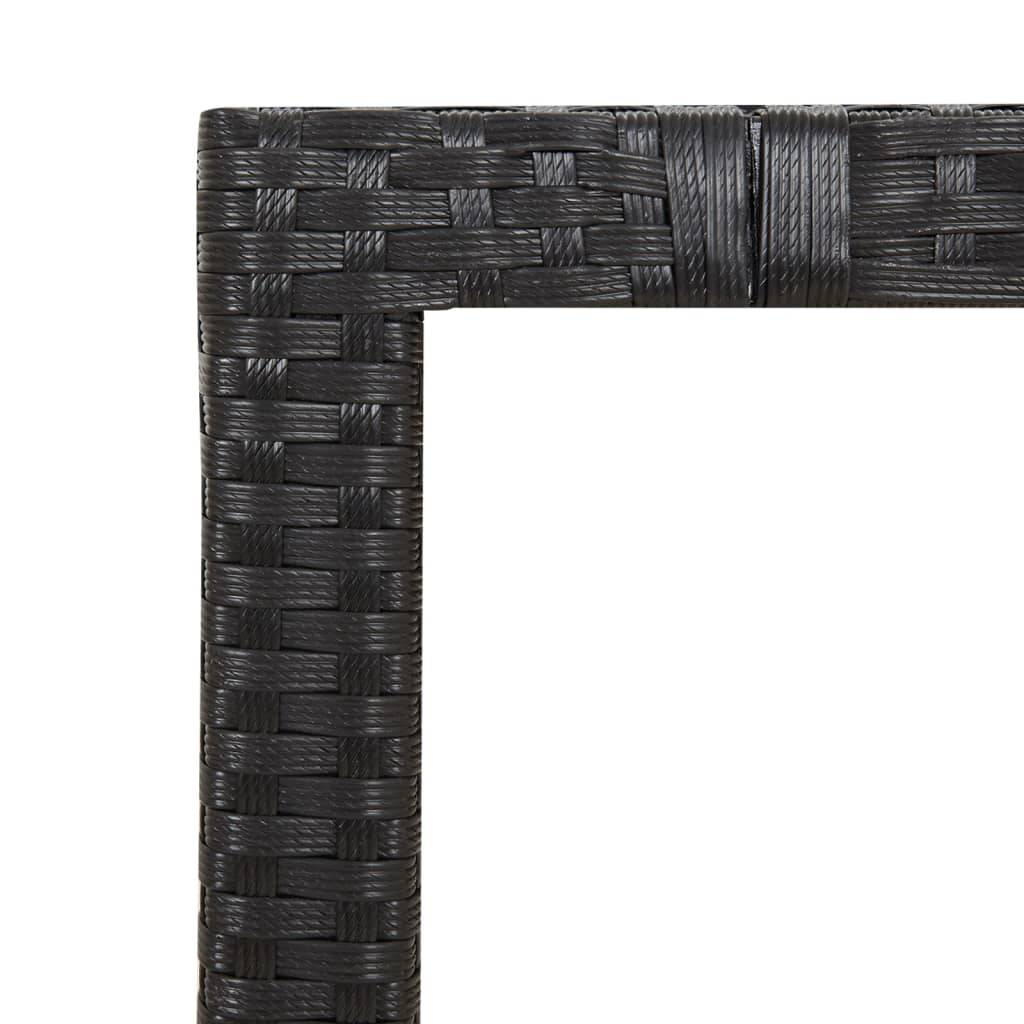 Outdoor Furniture Set 5 Piece Garden Dining Black Poly Rattan&Solid Wood Acacia