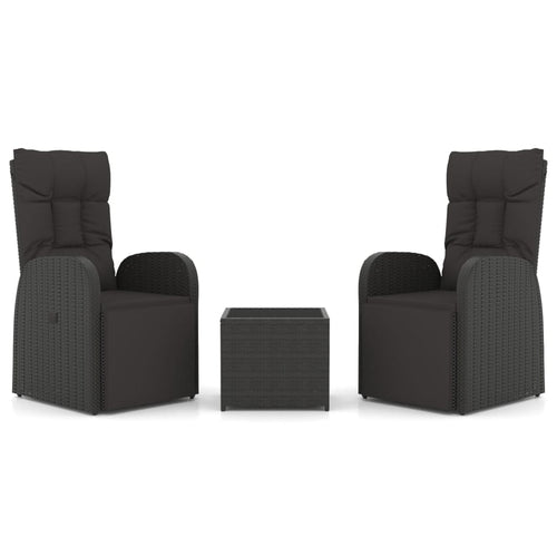 3 Piece Garden Lounge Set Poly Rattan&