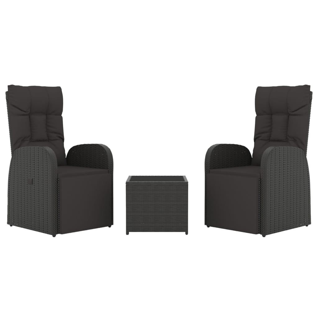 3 Piece Garden Lounge Set Poly Rattan&