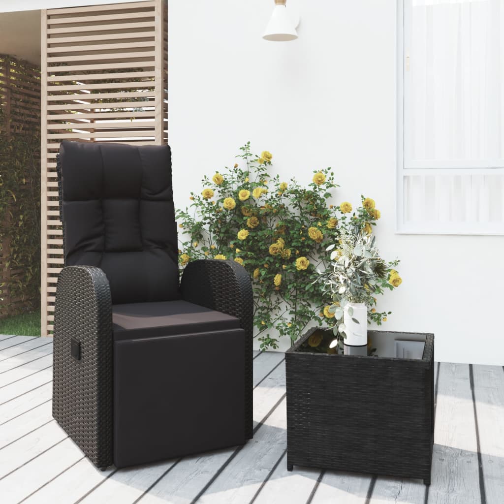 3 Piece Garden Lounge Set Poly Rattan&