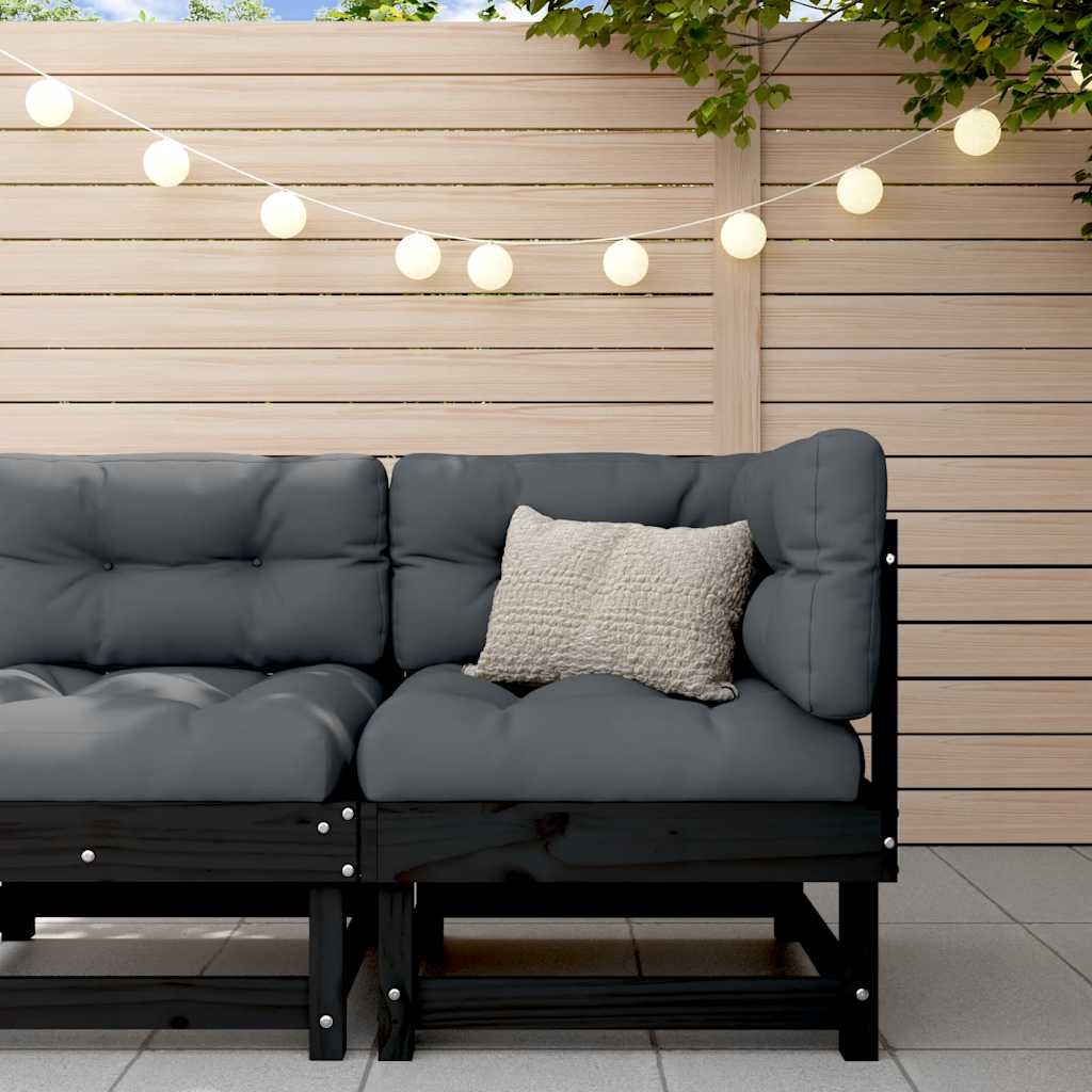Corner Sofas With Cushions 2 Pcs Grey Solid Wood Pine