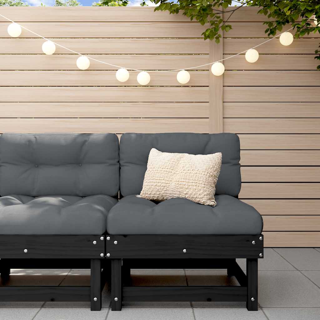 Corner Sofas With Cushions 2 Pcs Grey Solid Wood Pine
