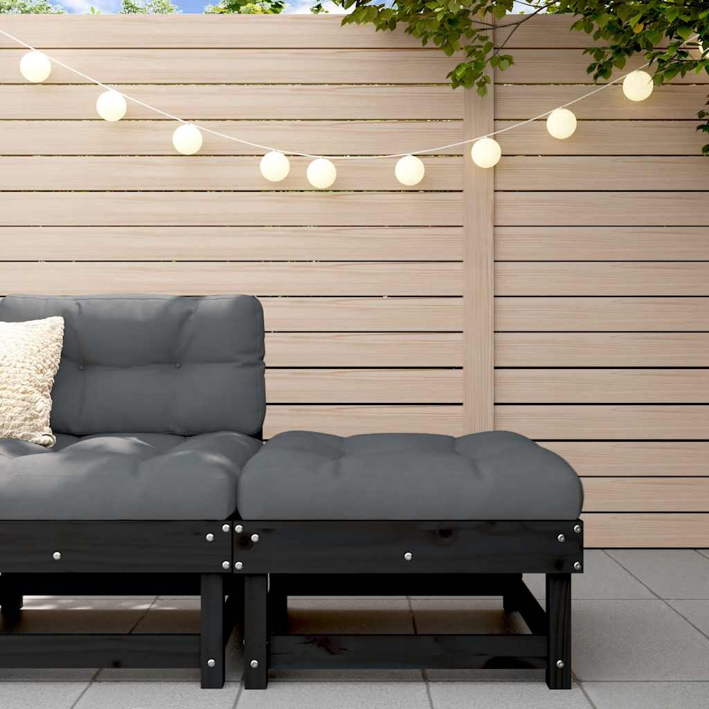 Corner Sofas With Cushions 2 Pcs Grey Solid Wood Pine