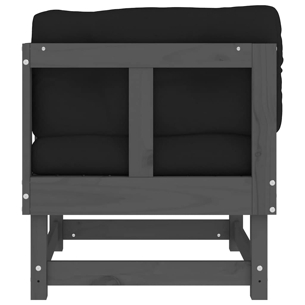 Corner Sofas With Cushions 2 Pcs Grey Solid Wood Pine