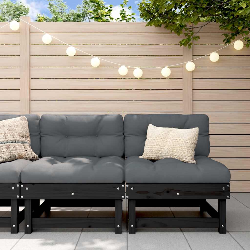 Corner Sofas With Cushions 2 Pcs Grey Solid Wood Pine