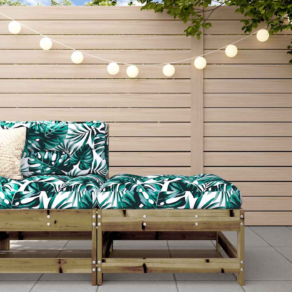 Garden Footstools With Cushions 2Pcs Honey Brown Solid Wood Pine