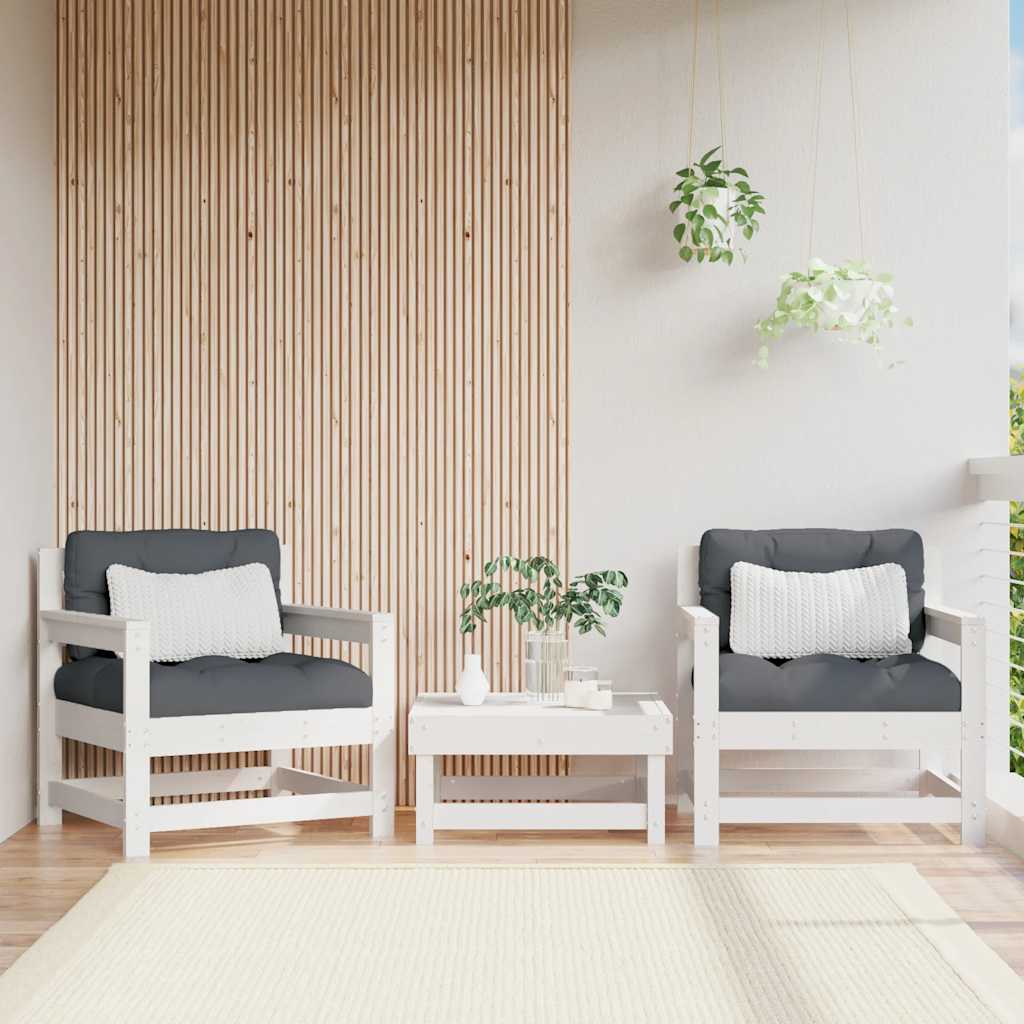 Garden Footstools With Cushions 2Pcs Honey Brown Solid Wood Pine