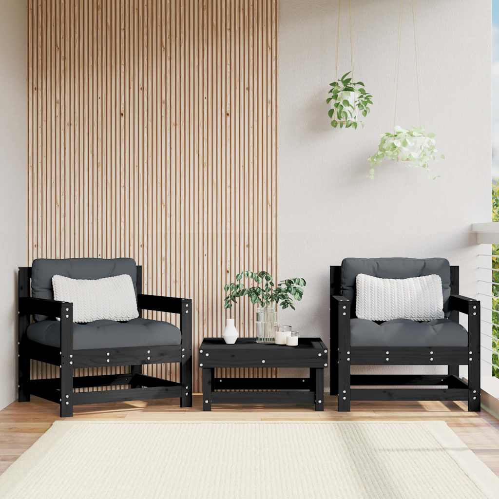 Garden Footstools With Cushions 2Pcs Honey Brown Solid Wood Pine