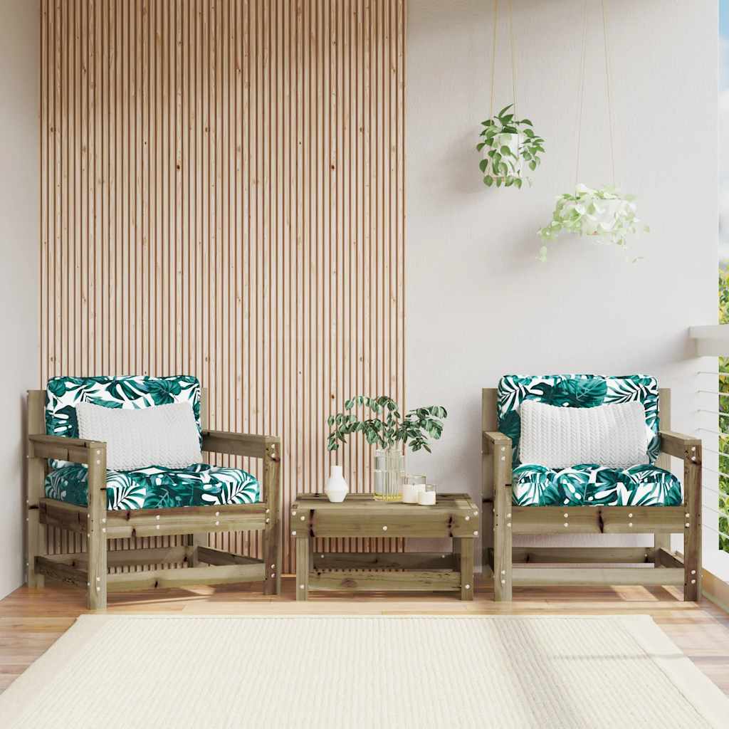 Garden Footstools With Cushions 2Pcs Honey Brown Solid Wood Pine