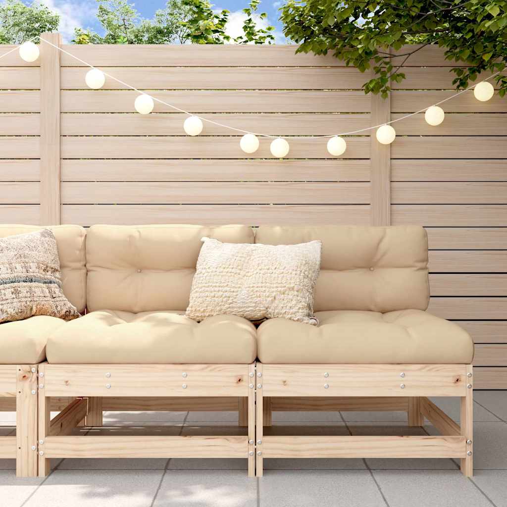 Garden Footstools With Cushions 2Pcs Honey Brown Solid Wood Pine