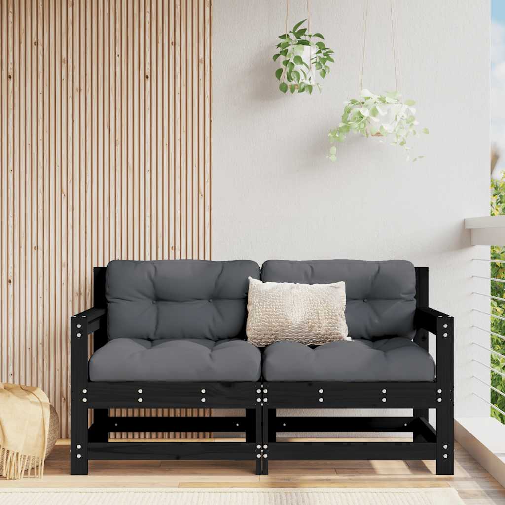Garden Footstools With Cushions 2Pcs Honey Brown Solid Wood Pine