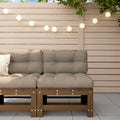 Corner Sofas With Cushions 2 Pcs Grey Solid Wood Pine