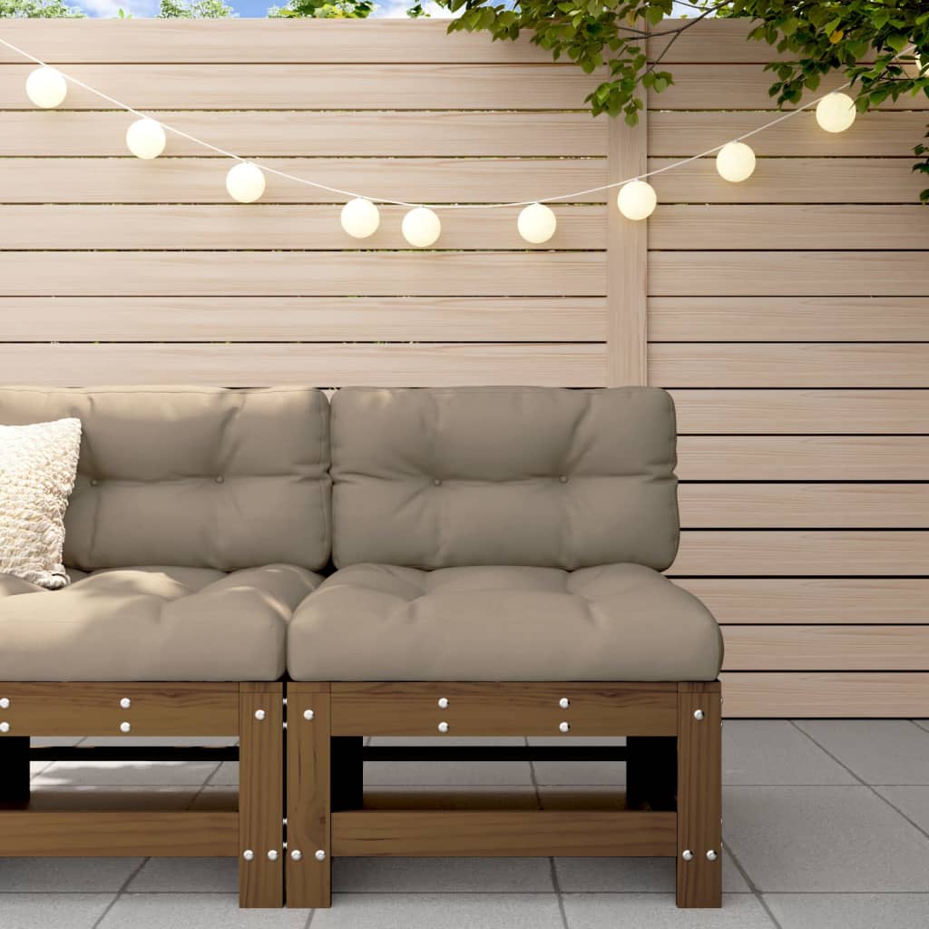 Corner Sofas With Cushions 2 Pcs Grey Solid Wood Pine