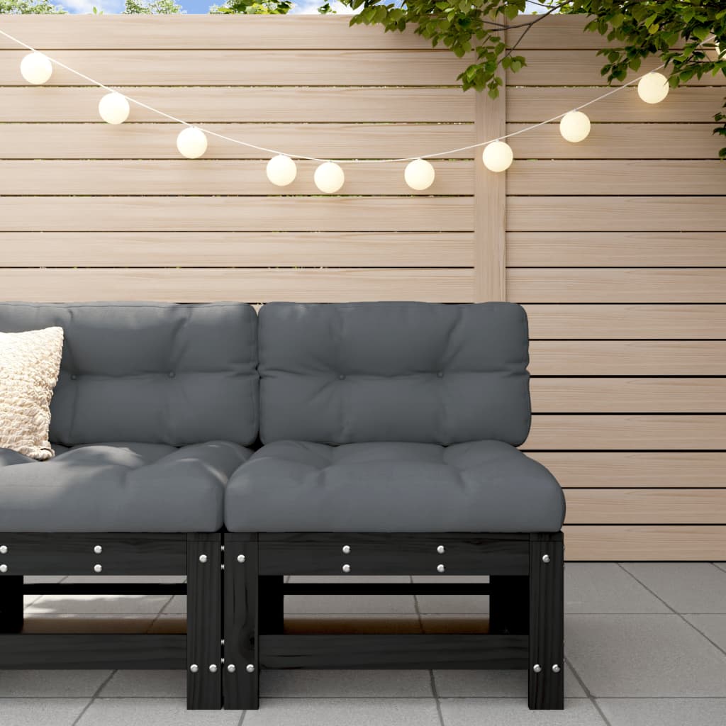 Corner Sofas With Cushions 2 Pcs Grey Solid Wood Pine