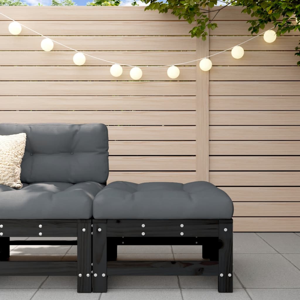 Corner Sofas With Cushions 2 Pcs Grey Solid Wood Pine