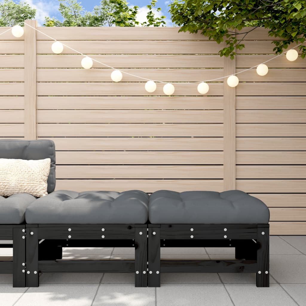 Corner Sofas With Cushions 2 Pcs Grey Solid Wood Pine