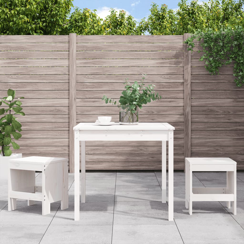 3 Piece Garden Bistro Set Black Solid Wood Pine