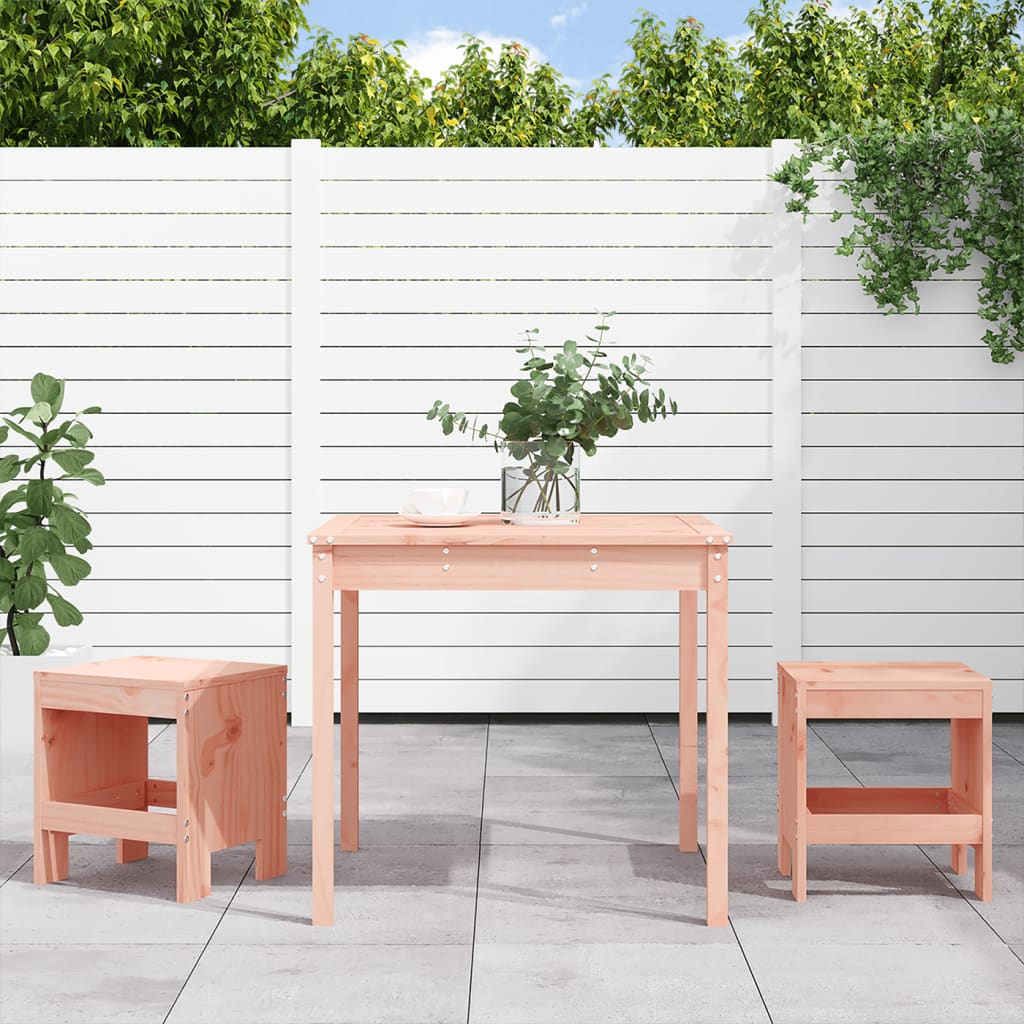 3 Piece Garden Bistro Set Black Solid Wood Pine