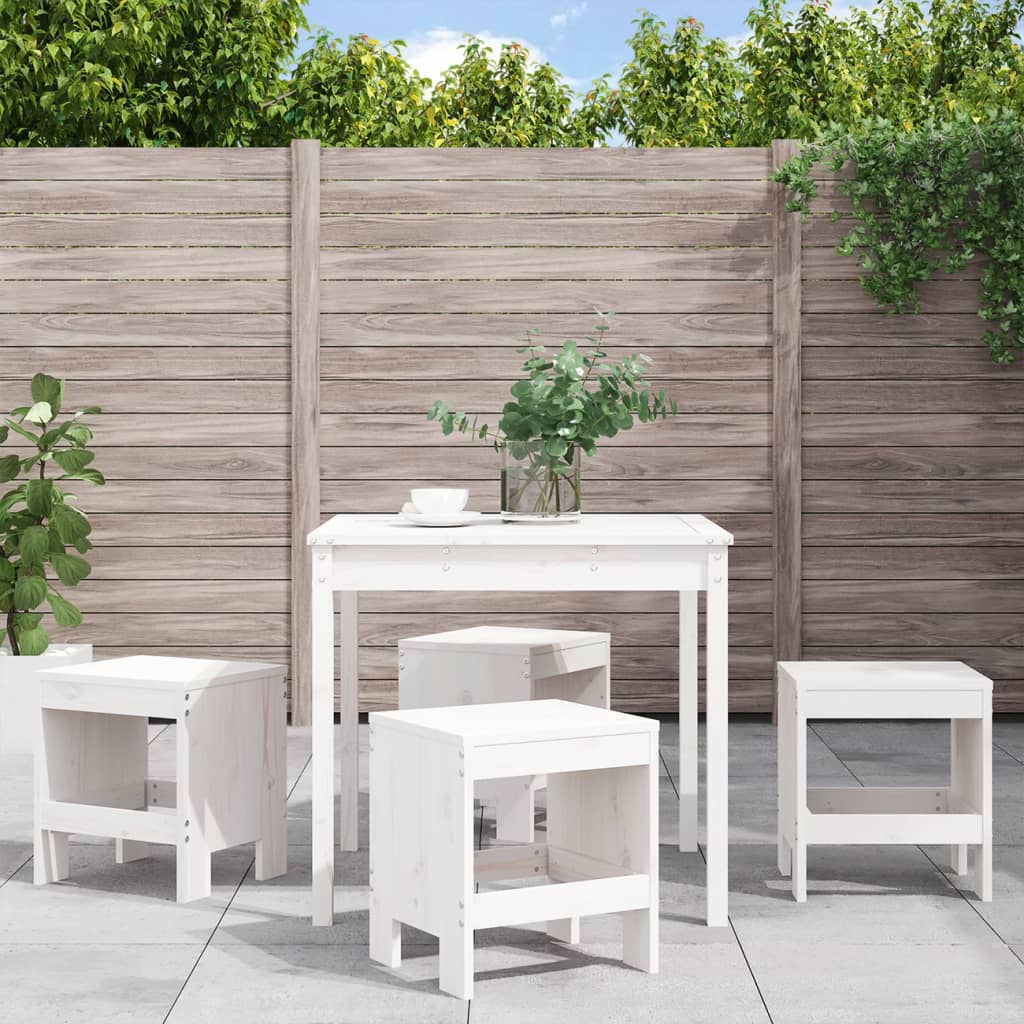 5 Piece Garden Dining Set Grey Solid Wood Pine