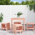 5 Piece Garden Dining Set Grey Solid Wood Pine