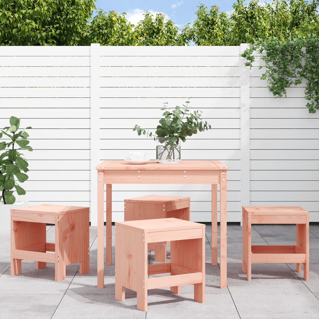 5 Piece Garden Dining Set Grey Solid Wood Pine
