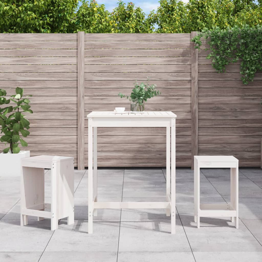 3 Piece Garden Bar Set Honey Brown Solid Wood Pine