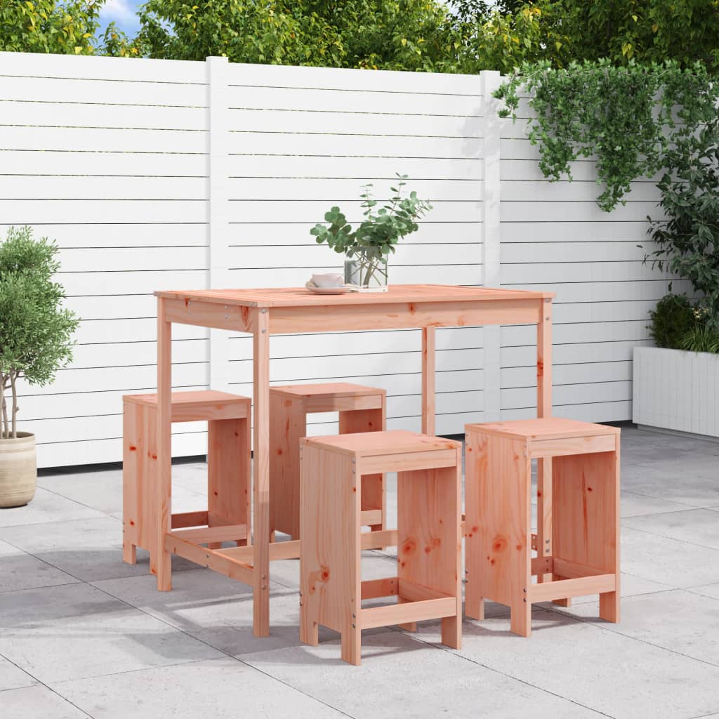 5 Piece Garden Bar Set Honey Brown Solid Wood Pine