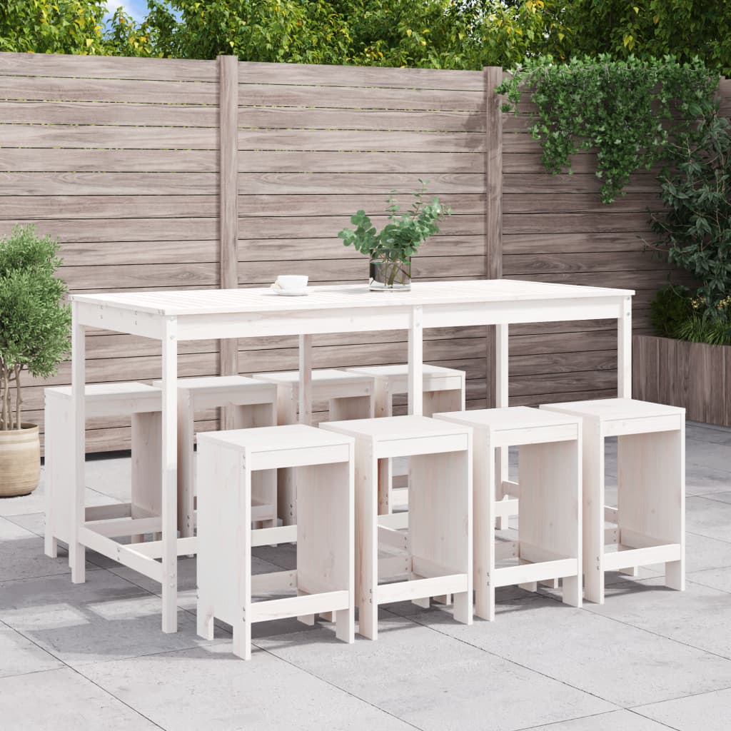 9 Piece Garden Bar Set Solid Wood Douglas