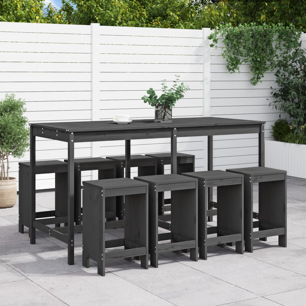9 Piece Garden Bar Set Solid Wood Douglas