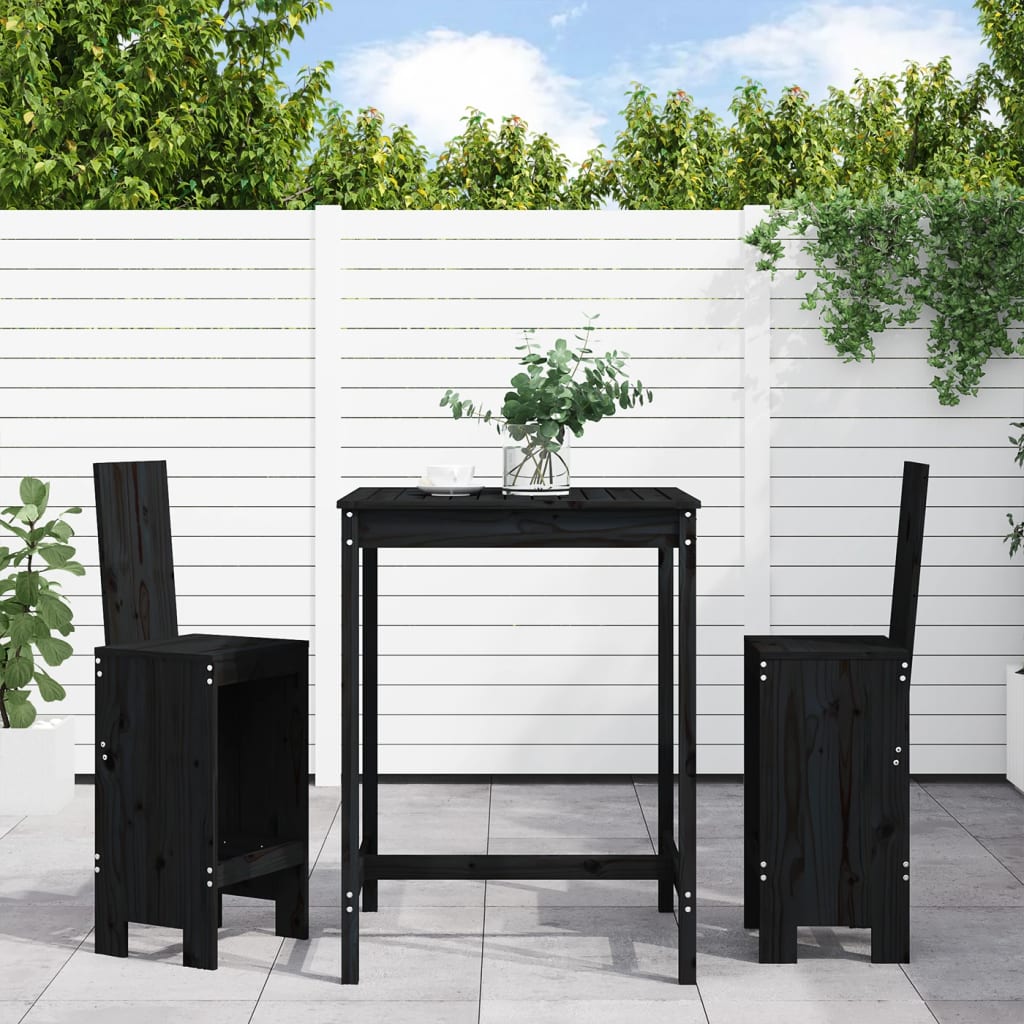 3 Piece Garden Bar Set Honey Brown Solid Wood Pine