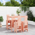 5 Piece Garden Bar Set White Solid Wood Pine