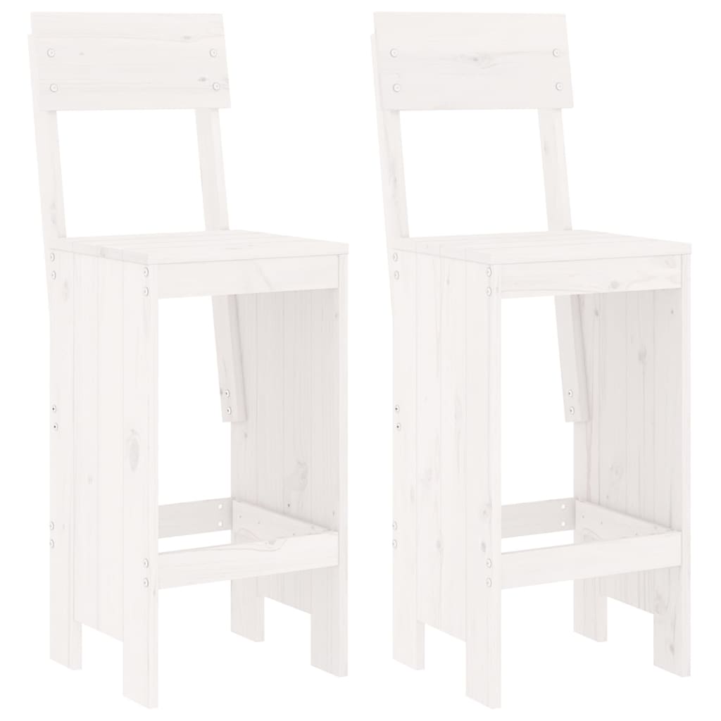 Outdoor Furniture Set 3 Piece Garden Bar White Solid Wood Pine Natural Douglas 8