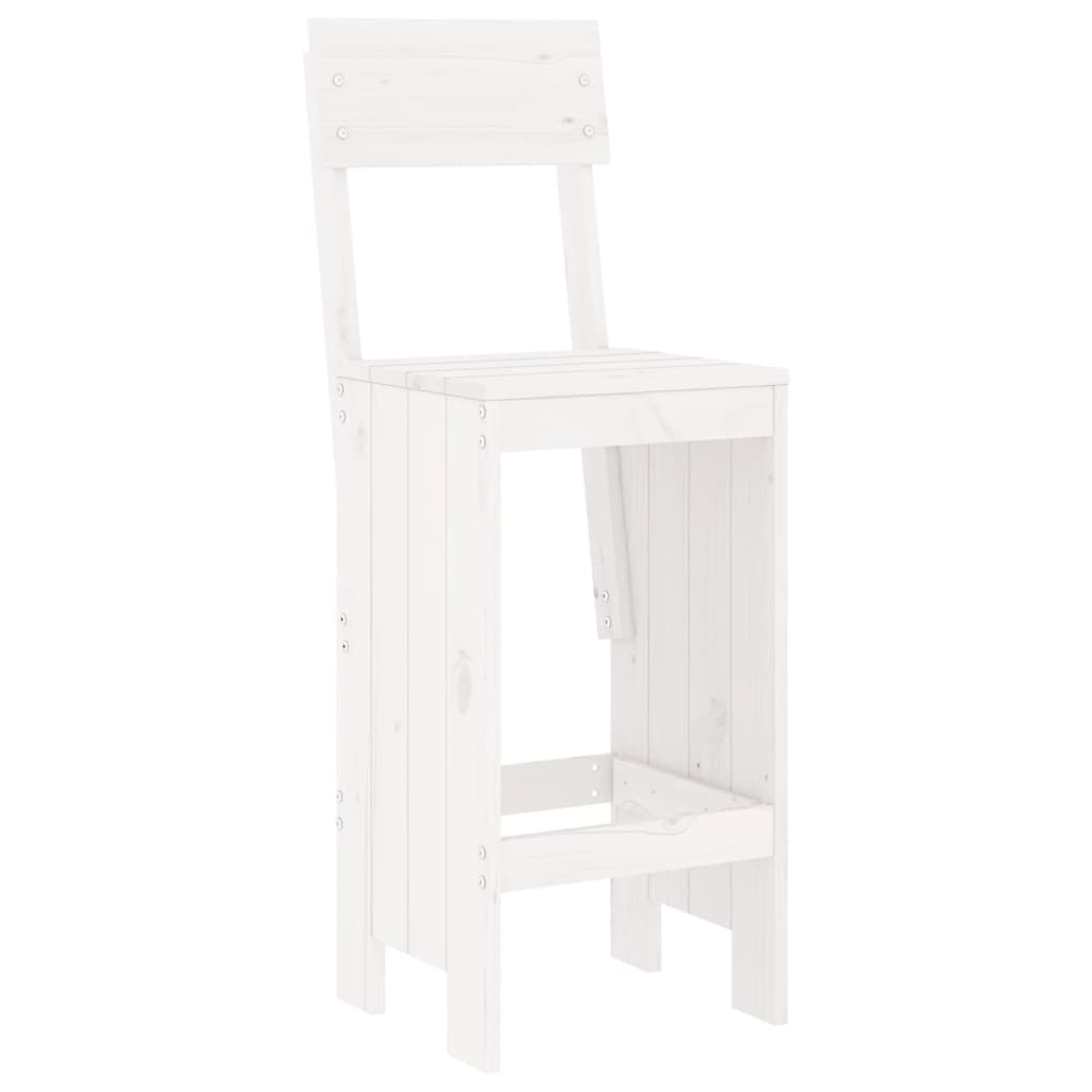Outdoor Furniture Set 3 Piece Garden Bar White Solid Wood Pine Natural Douglas 8