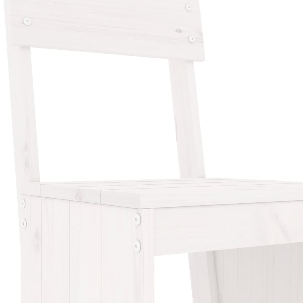 Outdoor Furniture Set 3 Piece Garden Bar White Solid Wood Pine Natural Douglas 8