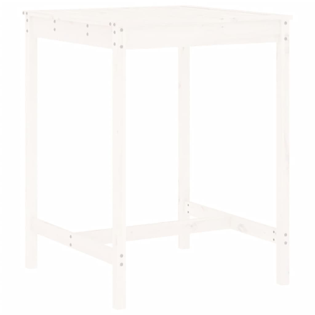 Outdoor Furniture Set 3 Piece Garden Bar White Solid Wood Pine Natural Douglas 8