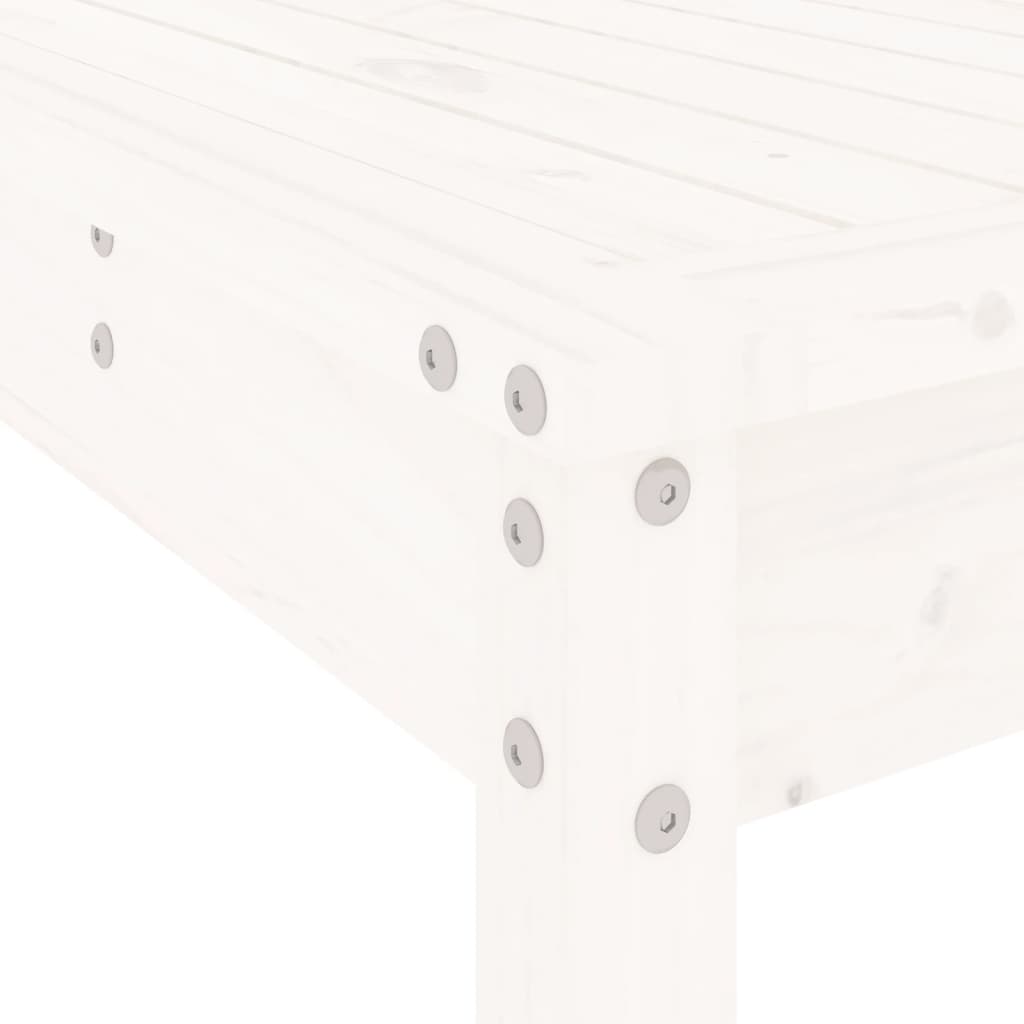Outdoor Furniture Set 3 Piece Garden Bar White Solid Wood Pine Natural Douglas 8
