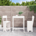 Outdoor Furniture Set 3 Piece Garden Bar White Solid Wood Pine Natural Douglas 8
