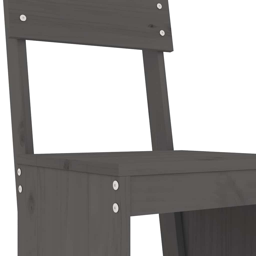 Outdoor Furniture Set 3 Piece Garden Bar White Solid Wood Pine Natural Douglas 8