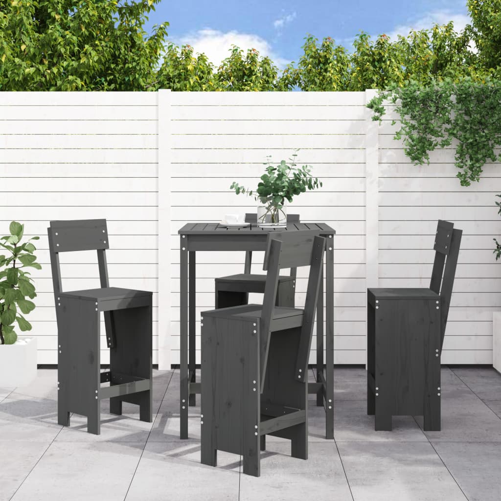 5 Piece Garden Bar Set Solid Wood Douglas
