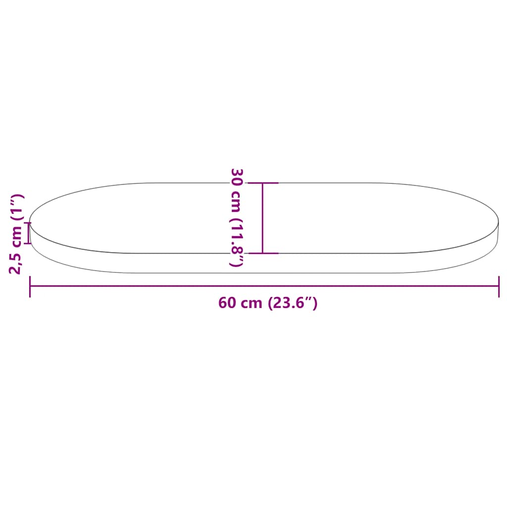 Table Tops Top Solid Wood Pine Oval natural white Solid pine wood (untreated) 10