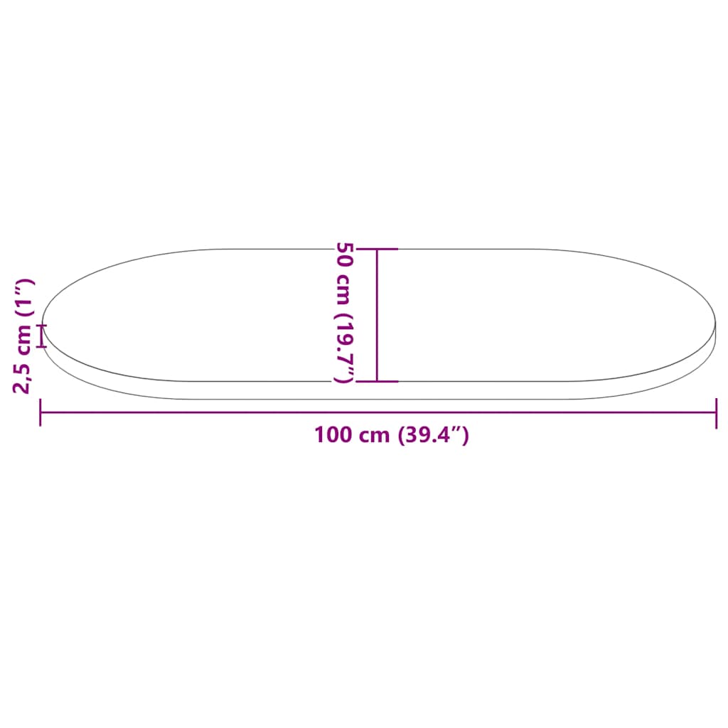 Table Top Solid Wood Pine Oval