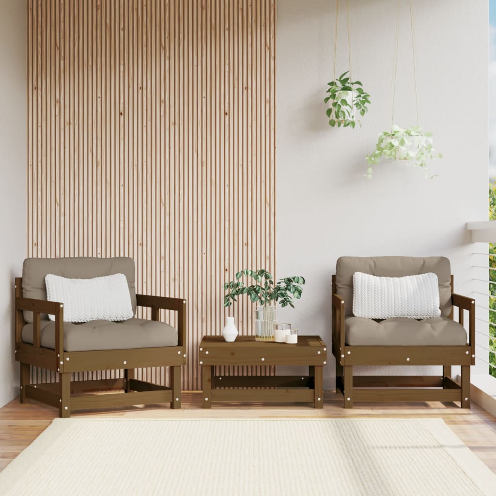 Garden Honey Brown Solid Wood Pine
