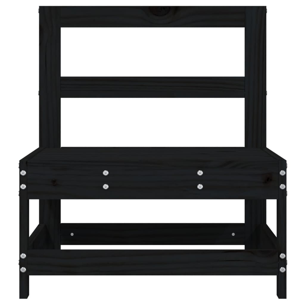 Garden Black Solid Wood Pine