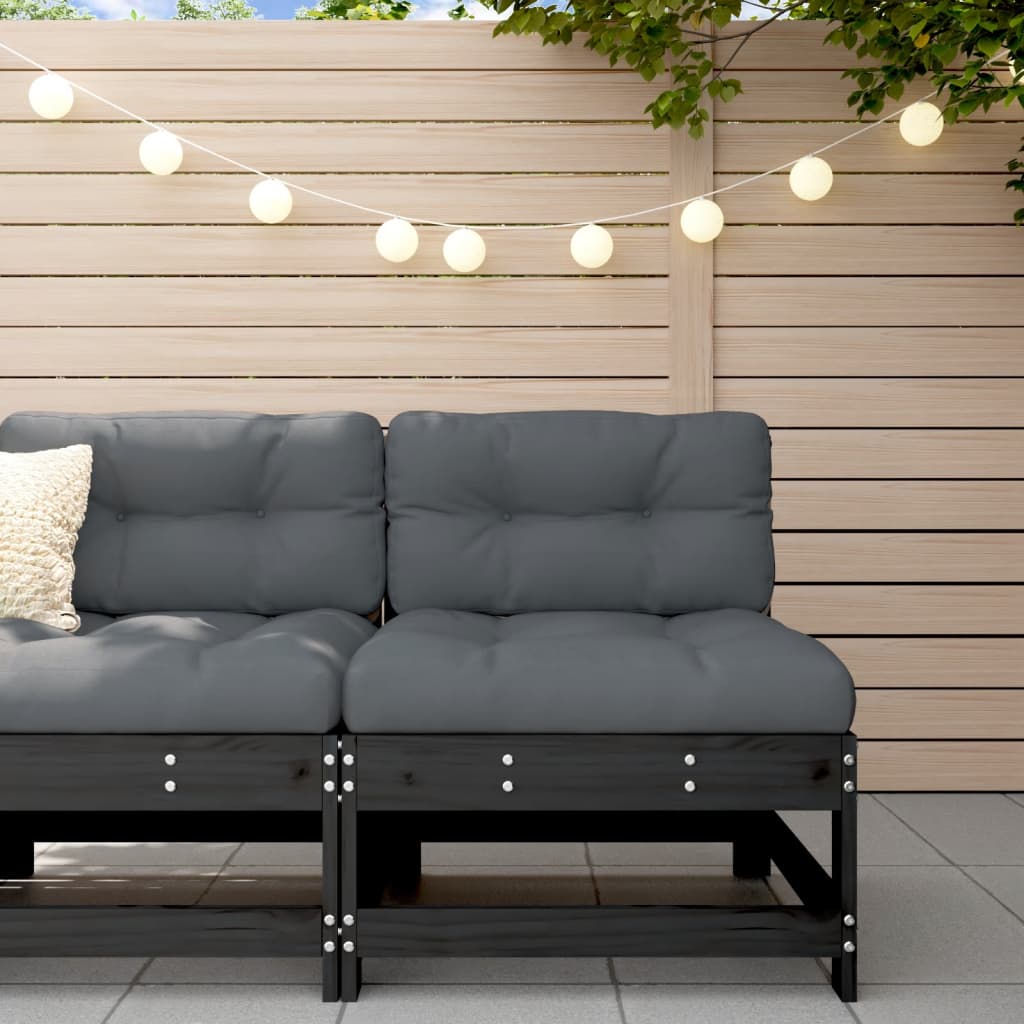 Garden Black Solid Wood Pine