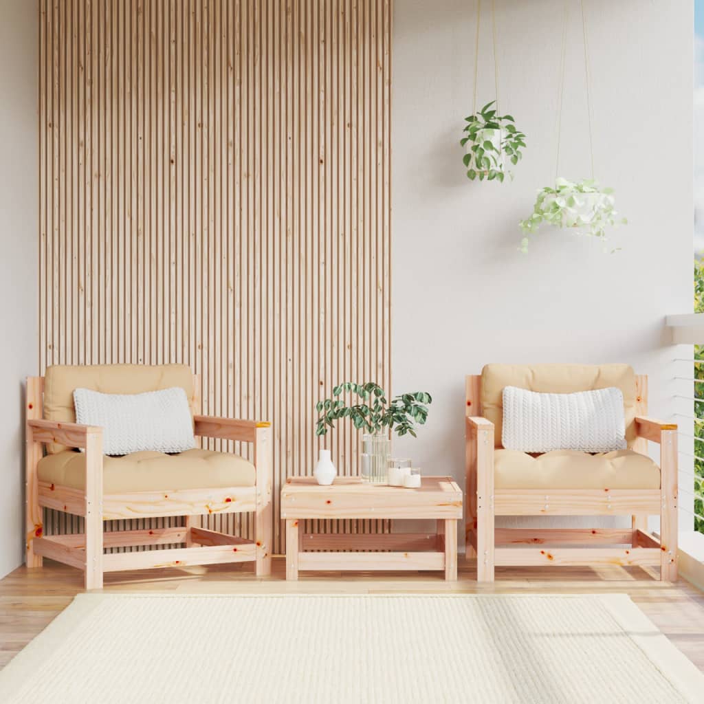 Garden Black Solid Wood Pine
