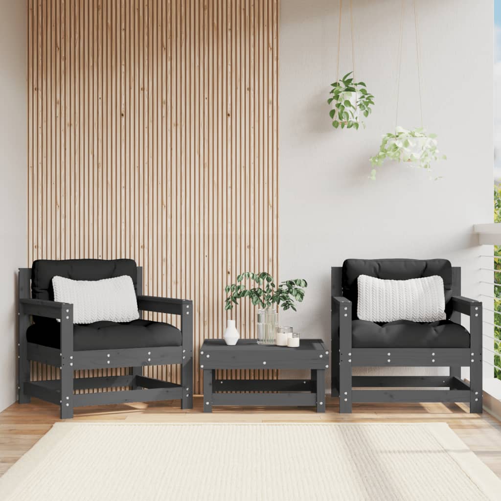 Garden Black Solid Wood Pine