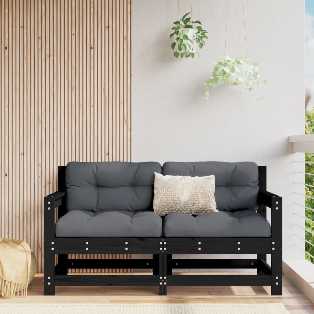 Garden Black Solid Wood Pine