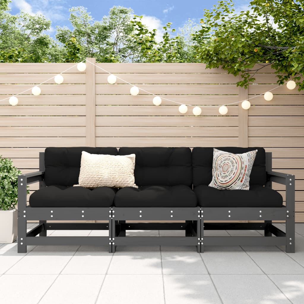 Garden Black Solid Wood Pine