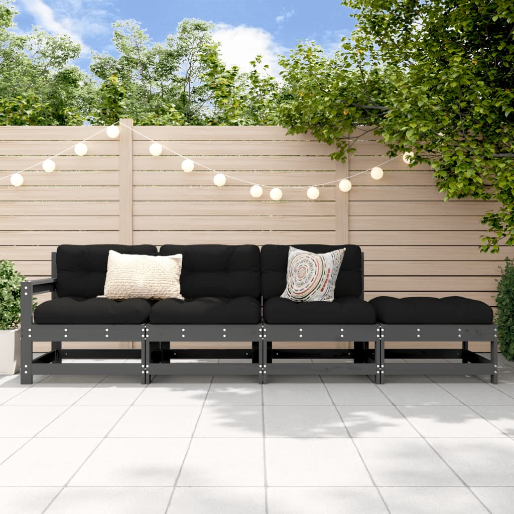 Garden Black Solid Wood Pine
